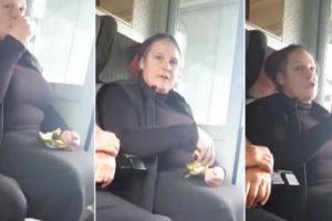 O femeie ce arunca seminţe pe jos în tren, atenţionată de o tânără. Reacţia femeii: „Tu eşti mică, să-ţi fie ruşine”