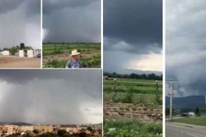 FOTO, VIDEO. Furtună cu vânt tornadic, marţi după-amiaza, în apropiere de Alba Iulia: „Azi am văzut cum arată potopul!“
