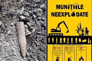 Proiectil exploziv, calibru 150 mm, descoperit în municipiul Odorheiu Secuiesc