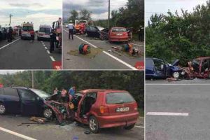 FOTO. Accident MORTAL pe DN 66. O femeie din Alba a DECEDAT după impactul frontal dintre două autoturisme