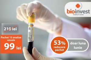 Pachet promoţional de analize medicale disponibil la Centrul Medical Bioinvest