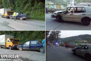 UPDATE FOTO. ACCIDENT rutier cu trei autoturisme implicate şi patru victime, la Cîmpeni. Intervin pompierii cu o autospecială şi o ambulanţă SMURD