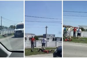 Motociclist rănit la Moşniţa Nouă după ce un şofer nu s-a asigurat