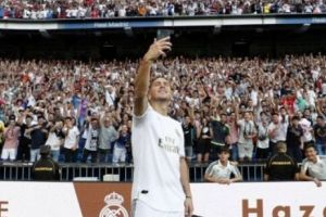 Moment jenant pentru Eden Hazard, în timpul prezentării oficiale la Real Madrid | VIDEO