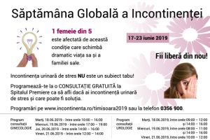 Consultaţii gratuite la Spital Premiere cu prilejul Săptămânii Globale a Incontinenţei