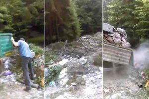 VIDEO ȘTIREA TA: Remorcă plină cu moloz şi deşeuri menajere, descărcată la marginea unei păduri din Câmpeni: “Ruşine să vă fie! Cum e posibil aşa ceva domnule primar?”