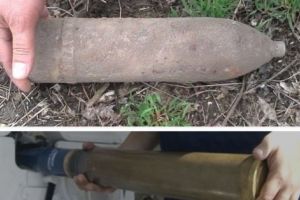 Un PROIECTIL DE TUN, neexplodat, transportat de pompieri argeşeni