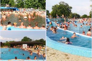 FOTO. Aglomeraţie la ştrandul din Satu Mare. Sute de sătmăreni s-au răcorit în bazine