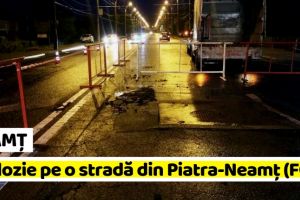 NEAMȚ: A explodat o conductă de apă pe o stradă din Piatra-Neamţ (FOTO)