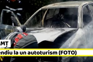 NEAMȚ: Incendiu la un autoturism (FOTO)