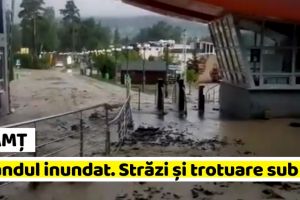 NEAMȚ: Piatra-Neamţ: Ștrandul inundat. Străzi şi trotuare sub ape (FOTO-VIDEO)