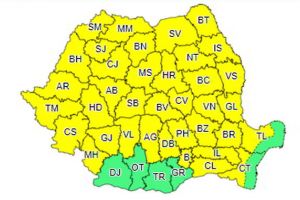 ATENȚIONARE METEO: COD GALBEN de FURTUNĂ în Alba, până la ora 23.00 – Averse torenţiale, descărcări electrice, vijelii şi grindină