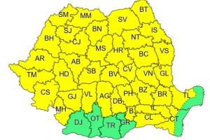 Cod galben de furtuni, miercuri, în Bihor