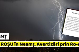 NEAMȚ: Cod ROȘU în Neamţ. Oamenii, avertizaţi prin Ro-Alert.