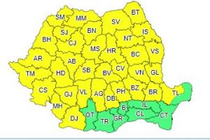 Nu scapam de ploi si instabilitate atmosferica. O noua avertizare cod galben de vreme severa emisa de ANM 