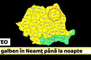 METEO: Cod galben în Neamţ până la noapte