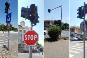 FOTO/ VIDEO/ ȘTIREA TA: După o lungă aşteptare şi multe accidente, semafoarele defecte de la intersecţia Bulevardului 1 Decembrie 1918 cu str. Vasile Goldiş au fost, în sfârşit, schimbate