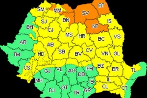 Alertă meteo! Judeţul Botoşani, sub Cod portocaliu şi galben