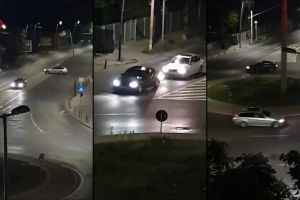 VIDEO Doi şoferi filmaţi în timp ce făceau drifturi într-un sens giratoriu