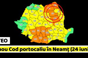 METEO: Un nou Cod portocaliu în Neamţ (24 iunie)