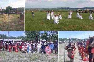 FOTO: “Voinicii de la Cricău” au câştigat, duminică, Decathlonul Dacic, întreceri de bărbăţie, forţă şi curaj organizate în cadrul Festivalului Cetăţilor Dacice, ediţia a XIII-a