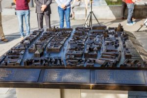 Macheta zonei centrale a oraşului, amplasată în Piaţa Unirii