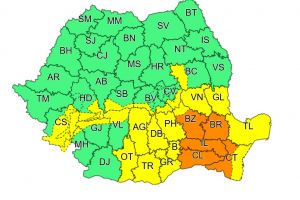 Dâmboviţa rămâne sub avertizare meteo Cod Galben până la ora 23:00