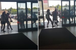 FOTO. Bătaie între rromi la Kaufland. Au intervenit agenţii de pază