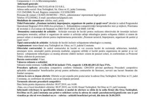 Anunt de participare la procedura competitiva pentru achizitie de lucrari inclusiv echipamente tehnologice cu montaj pentru realizarea proiectului Pensiune turistica, imprejmuire, organizare de santier si spatii verzi