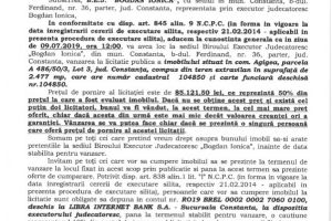 Imobil din comuna Agigea scos la vanzare de  B.E.J. “Bogdan Ionica prin licitatie publica