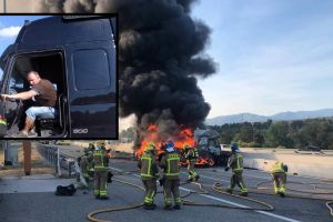 FOTO. Șofer de TIR din Maramureş, ars de viu pe o autostradă din Spania