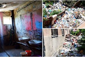 FOTOGALERIE. Îngropaţi în gunoaie. Aşa trăiesc oamenii într-un bloc din Carei