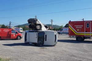 Imagini de la interventia ISU Prahova pe DN1, la Banesti. Plan ROSU de interventie