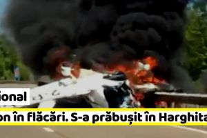 Naţional: Avion în flăcări. S-a prăbuşit în judeţul Harghita