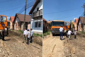 FOTO/ Primarul Dorin Nistor: ”Continuăm investiţia pentru reabilitarea străzii Unirii din Petreşti”