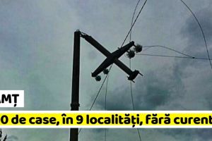 NEAMȚ: Aproximativ 4000 de case, în 9 localităţi, fără curent electric în această dimineaţă