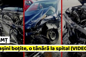 NEAMȚ: Accident surprins de camere. 3 maşini implicate, o tânără la spital (FOTO-VIDEO)