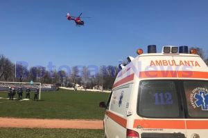 Elicopterul SMURD a aterizat pentru doua oară, vineri, la Botoşani. Pacientul, cu fractură cervicală