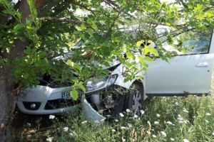 Accident rutier in judetul Constanta. Cum a ajuns un tanar cu masina in copac