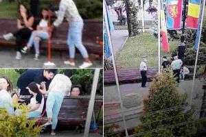 FOTO: Mai mulţi tineri din Sebeş, puşi la curăţenie de poliţia din oraş. Imaginile surprinse de camerele de supraveghere din municipiu