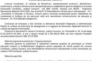 Lansarea proiectului „Reabilitare, modernizare, echipare infrastructură educaţională ...