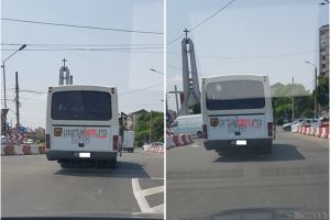 Autobuz surprins circulând cu uşile deschise, în municipiul Satu Mare