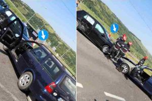 FOTO. ACCIDENT rutier pe DN1, în localitatea Sebeş, în apropierea Hotel Fan. Coliziune între două autoturisme