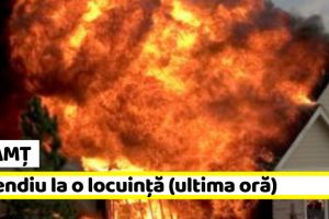 NEAMȚ: Locuinţă în flăcări. Incendiul se manifestă violent (ultima oră)