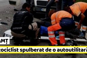 NEAMȚ: Motociclist spulberat de o autoutilitară (FOTO)