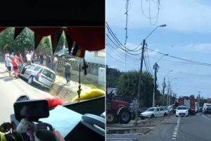 FOTO: Accident grav în Târgu Mureş. Circulaţie blocată.