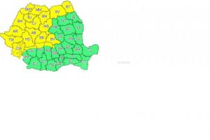 Judeţul Suceava, sub cod galben de ploi torenţiale, vijelii şi grindină, până luni dimineaţa