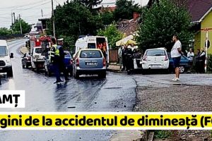 NEAMȚ: Imagini de la accidentul cu victimă încarcerată (FOTO)