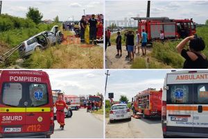 FOTO&VIDEO. Acident grav în judeţul Satu Mare. O victimă, între viaţă şi moarte