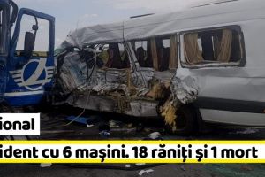 Naţional: Accident cu 6 maşini. 18 răniţi şi 1 mort. S-a activat planul roşu de intervenţie
